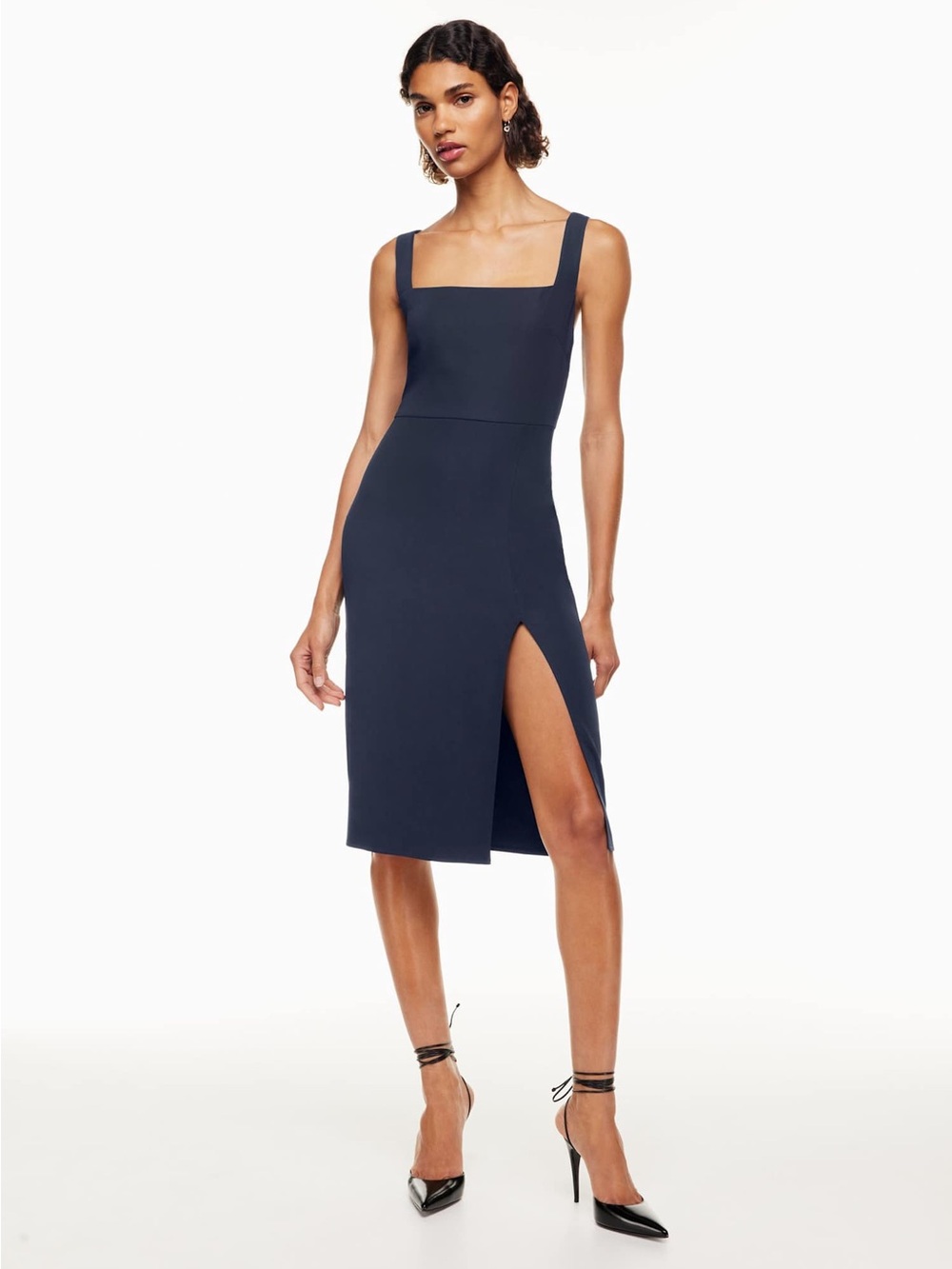 BABATON Aritzia 90’s Slit Midi Dress Pure Indigo Size 6